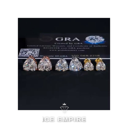Iced Out Heart 925 Silver Moissanite Earrings