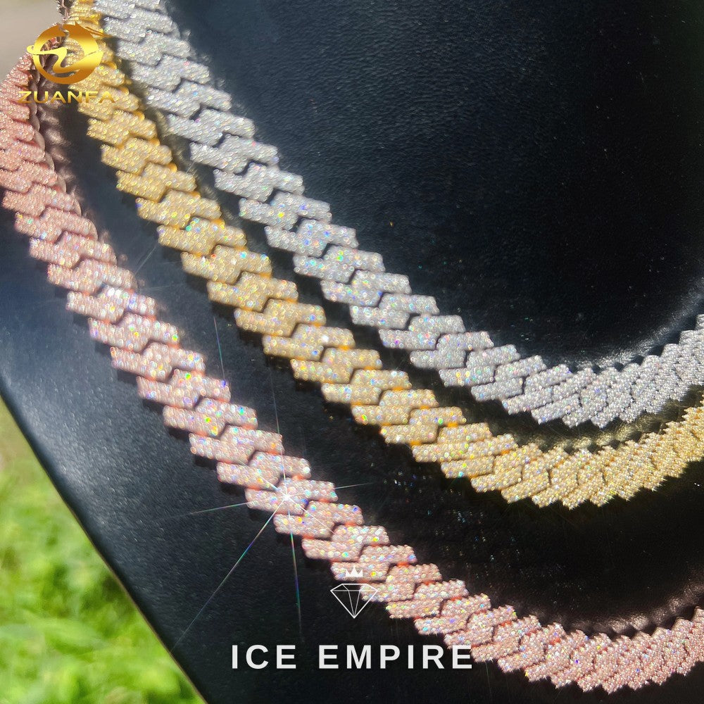 Iced Out Rose Gold Plated Moissanite Cuban Chain