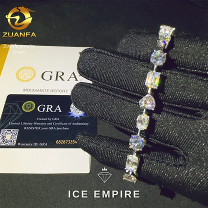 Iced Out 925 Silver Moissanite Tennis Chain