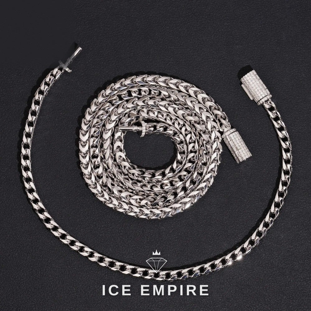 Iced Out 925 Silver Moissanite Cuban Chain
