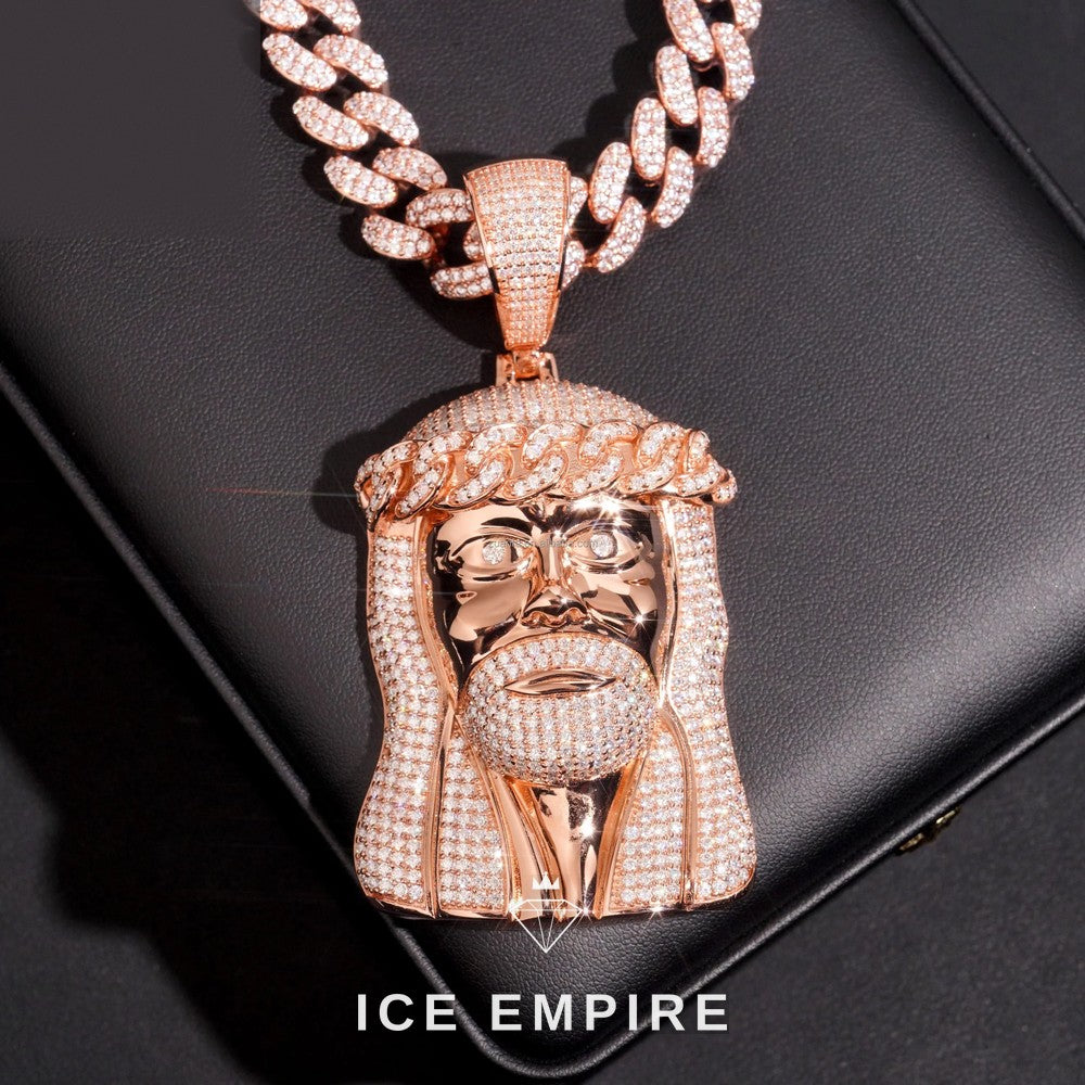 Iced Out Rose Gold Plated Moissanite Pendant
