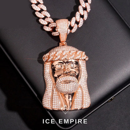 Iced Out Rose Gold Plated Moissanite Pendant