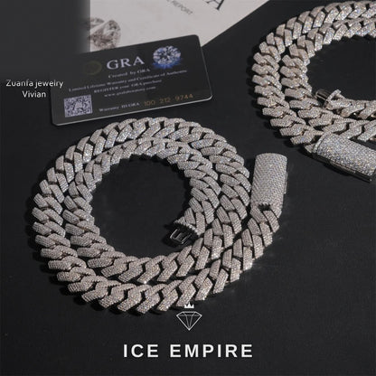 Iced Out Rose Gold Plated Moissanite Cuban Chain