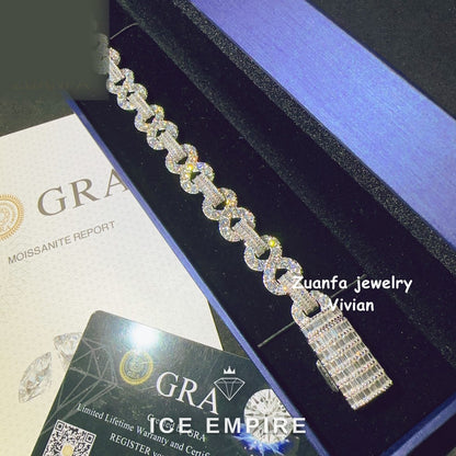 Iced Out Cross Rose Gold Plated Moissanite Cuban Chain