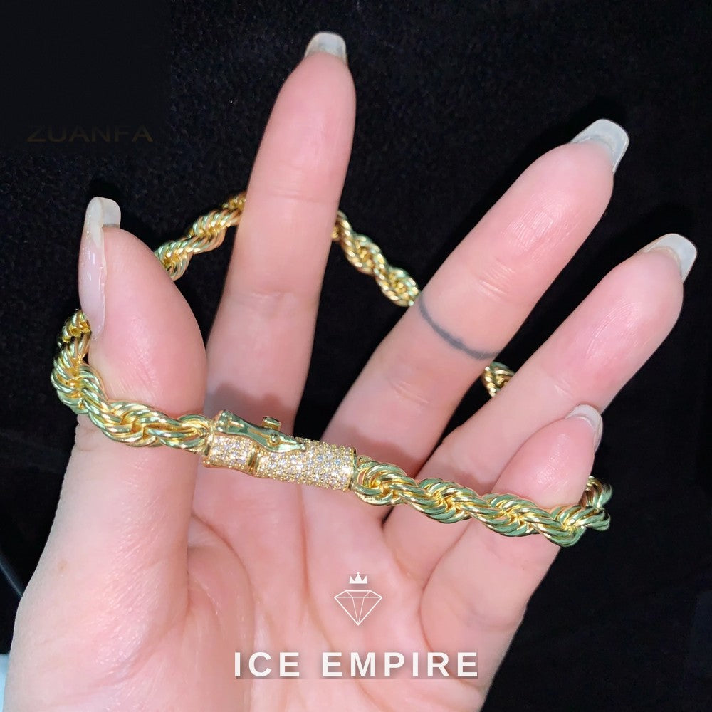Iced Out Rose Gold Plated Moissanite Cuban Chain