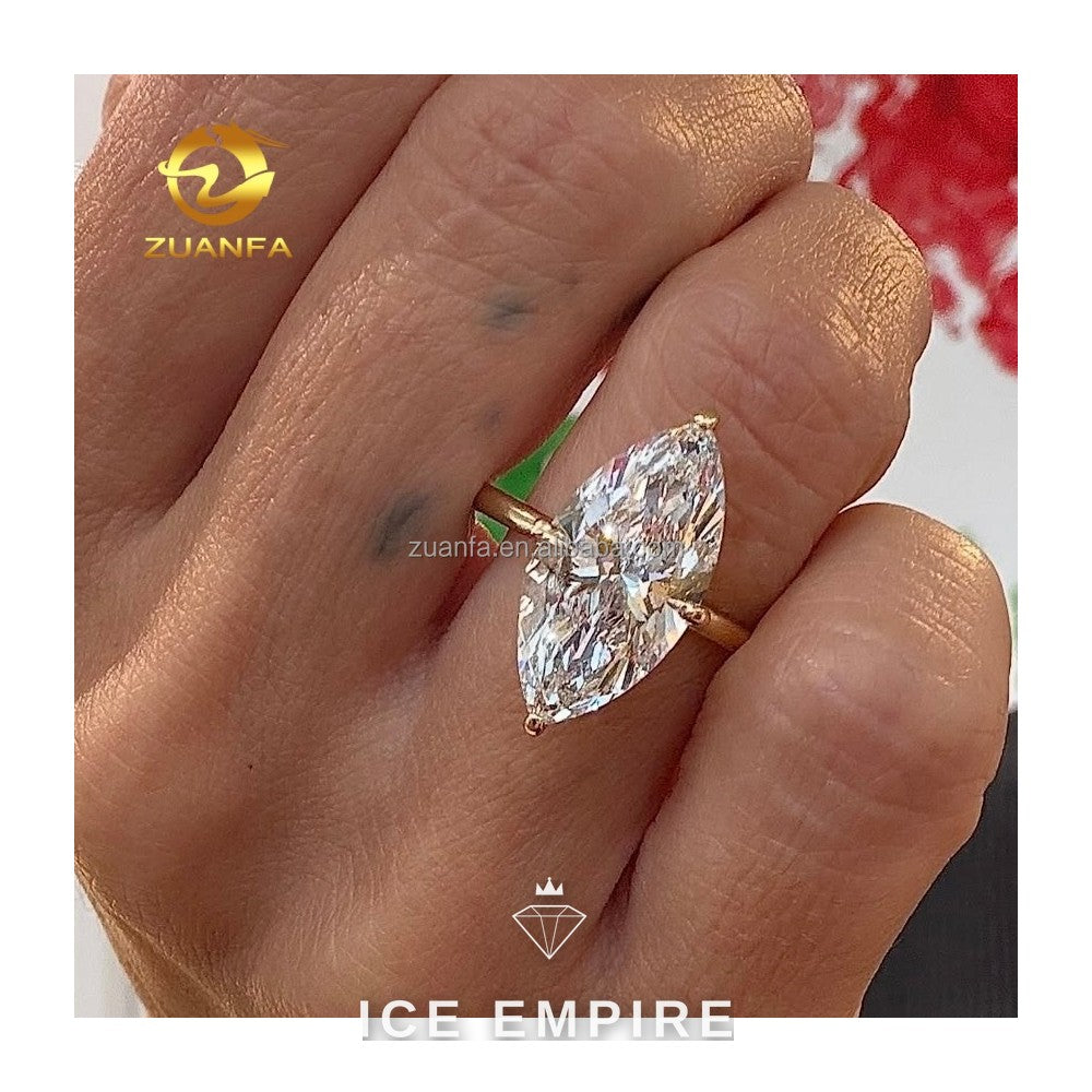 Iced Out 14K Gold Lab Grown Diamond Engagement Ring