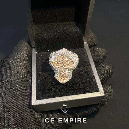 Iced Out Baguette Rose Gold Plated Moissanite Ring