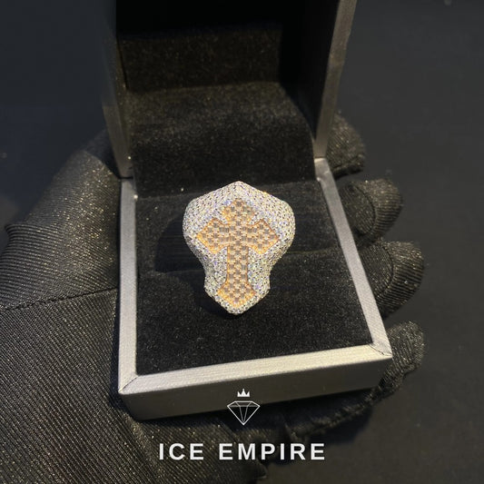 Iced Out Baguette Rose Gold Plated Moissanite Ring