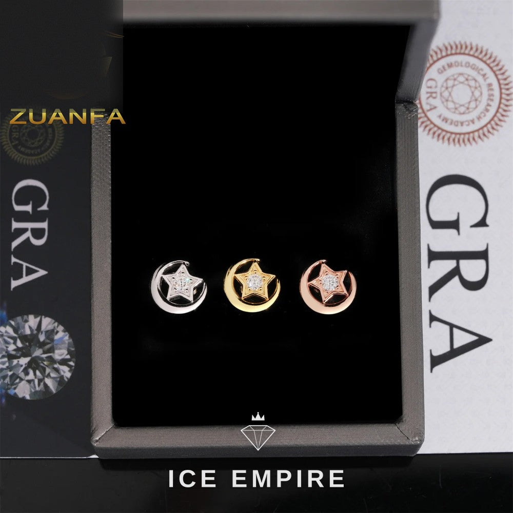 Iced Out 925 Silver Moissanite Earrings
