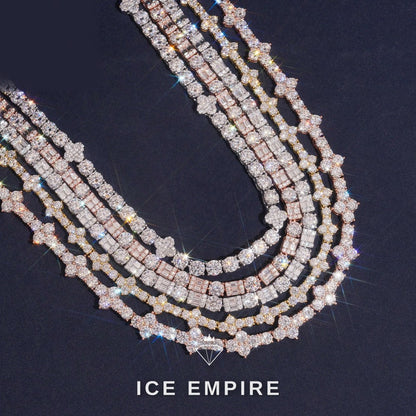 Iced Out Cross Rose Gold Plated Moissanite Cuban Chain