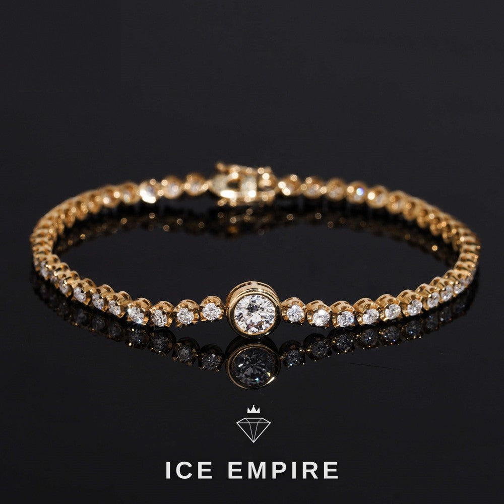 Iced Out 18K Gold Lab Grown Diamond Tennis Bracelet