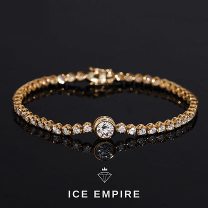 Iced Out 18K Gold Lab Grown Diamond Tennis Bracelet