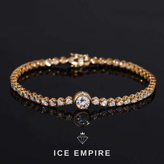 Iced Out 18K Gold Lab Grown Diamond Tennis Bracelet
