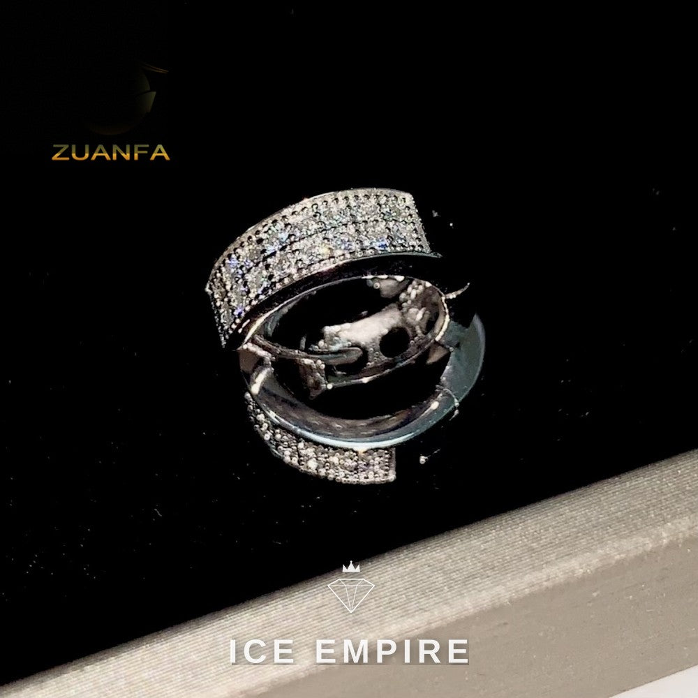 Iced Out Gold Plated Moissanite Hoop Earrings