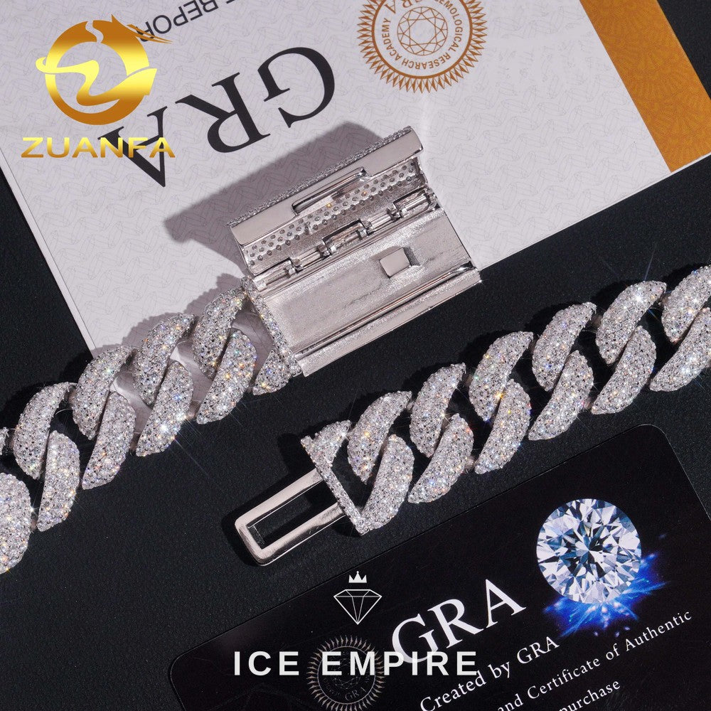 Iced Out Rose Gold Plated Moissanite Cuban Chain