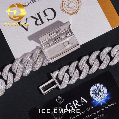 Iced Out Rose Gold Plated Moissanite Cuban Chain