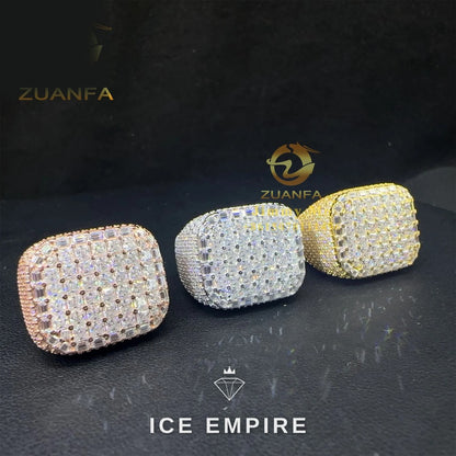 Iced Out Baguette Rose Gold Plated Moissanite Ring