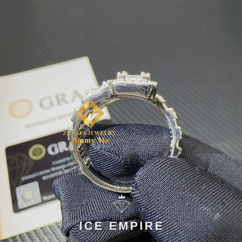 Iced Out Baguette Gold Plated Moissanite Ring