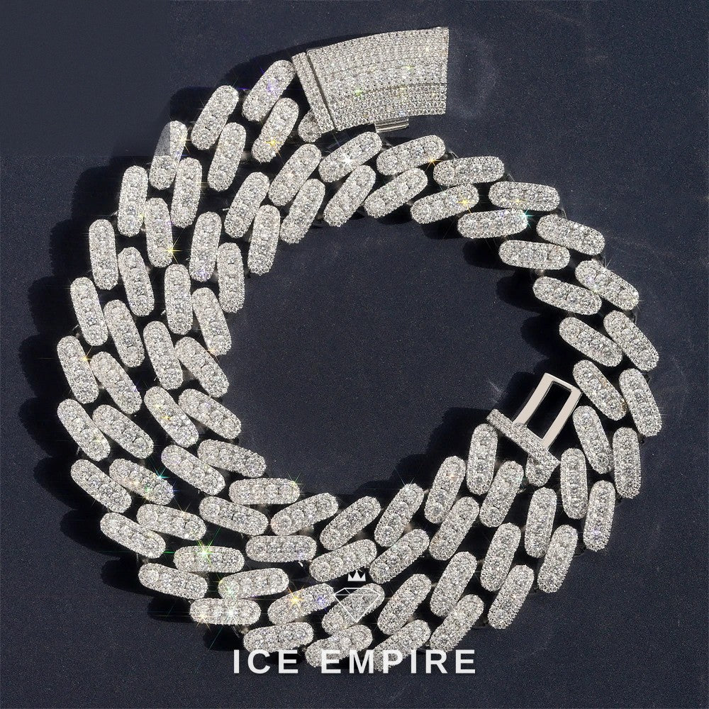 Iced Out Rose Gold Plated Moissanite Cuban Chain