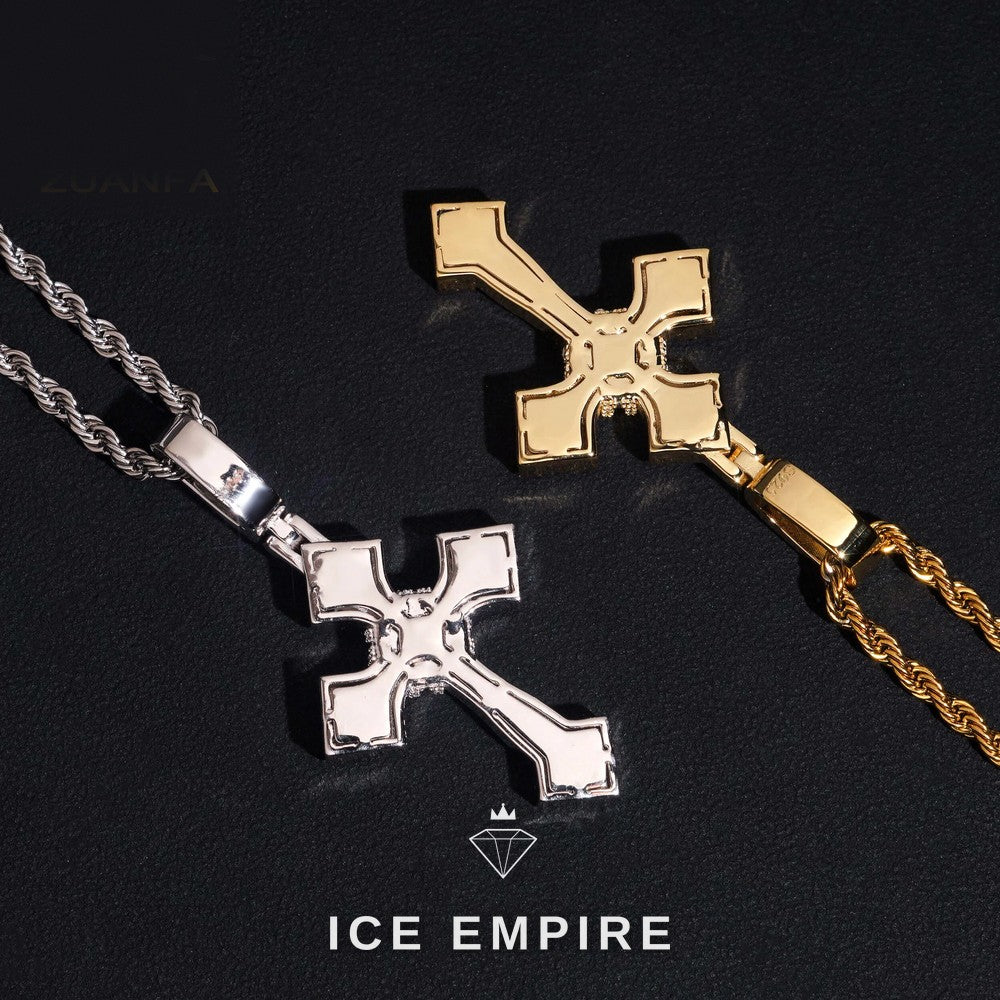 Iced Out Cross Gold Plated Pendant