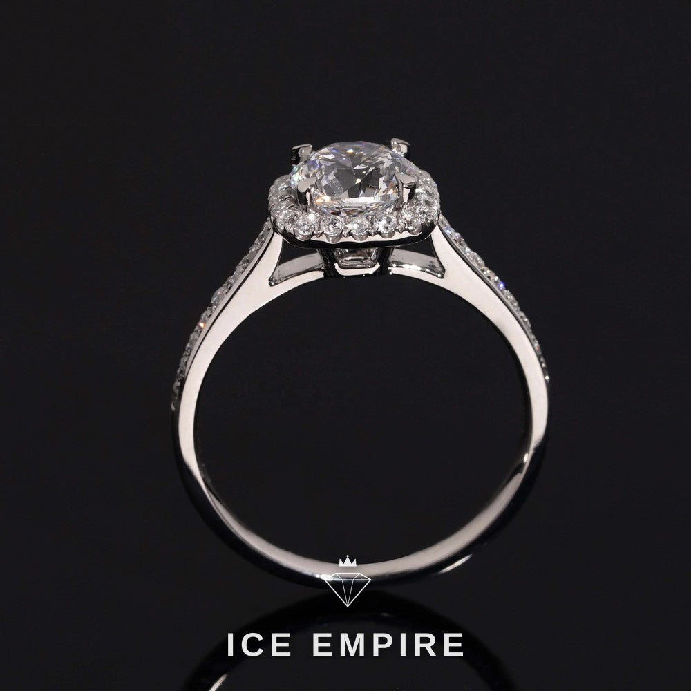 Iced Out 925 Silver Lab Grown Diamond Wedding Band