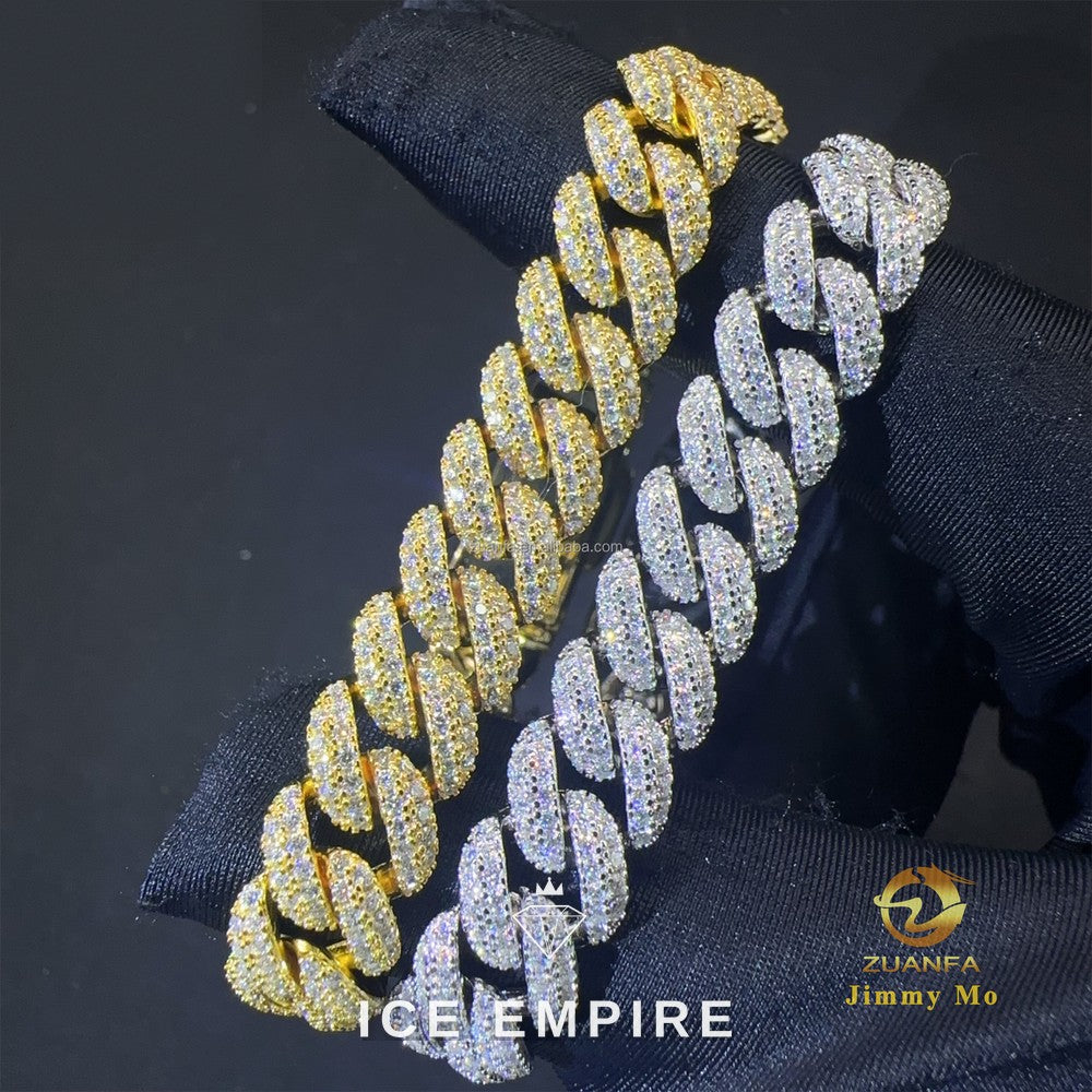 Iced Out Gold Plated Moissanite Cuban Chain