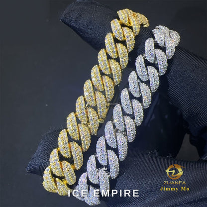 Iced Out Gold Plated Moissanite Cuban Chain