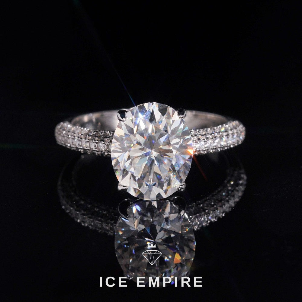 Iced Out Gold Plated Moissanite Wedding Band