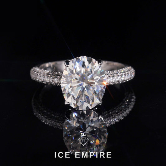 Iced Out Gold Plated Moissanite Wedding Band