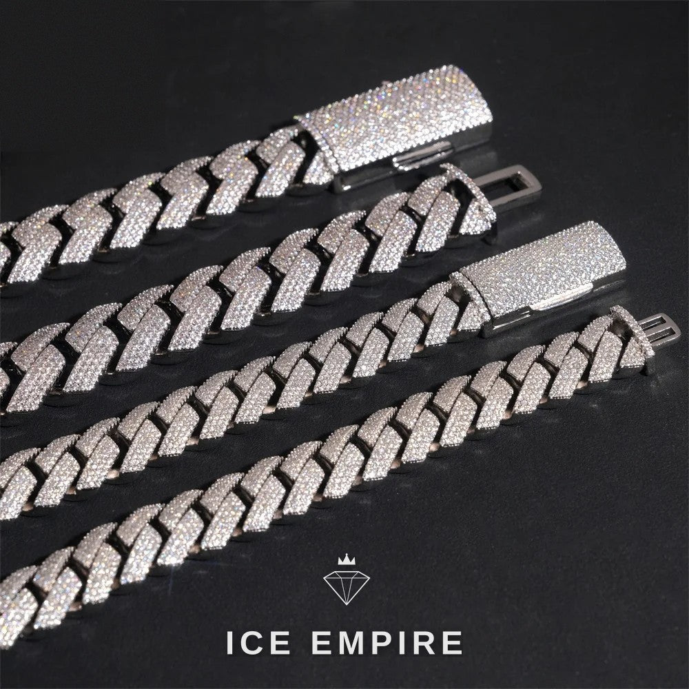 Iced Out Rose Gold Plated Moissanite Cuban Chain
