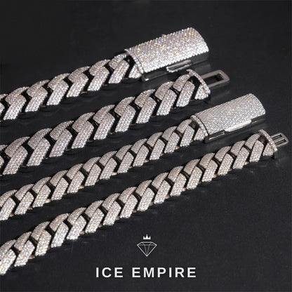 Iced Out Rose Gold Plated Moissanite Cuban Chain