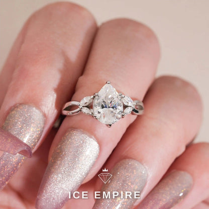 Iced Out 925 Silver Moissanite Engagement Ring
