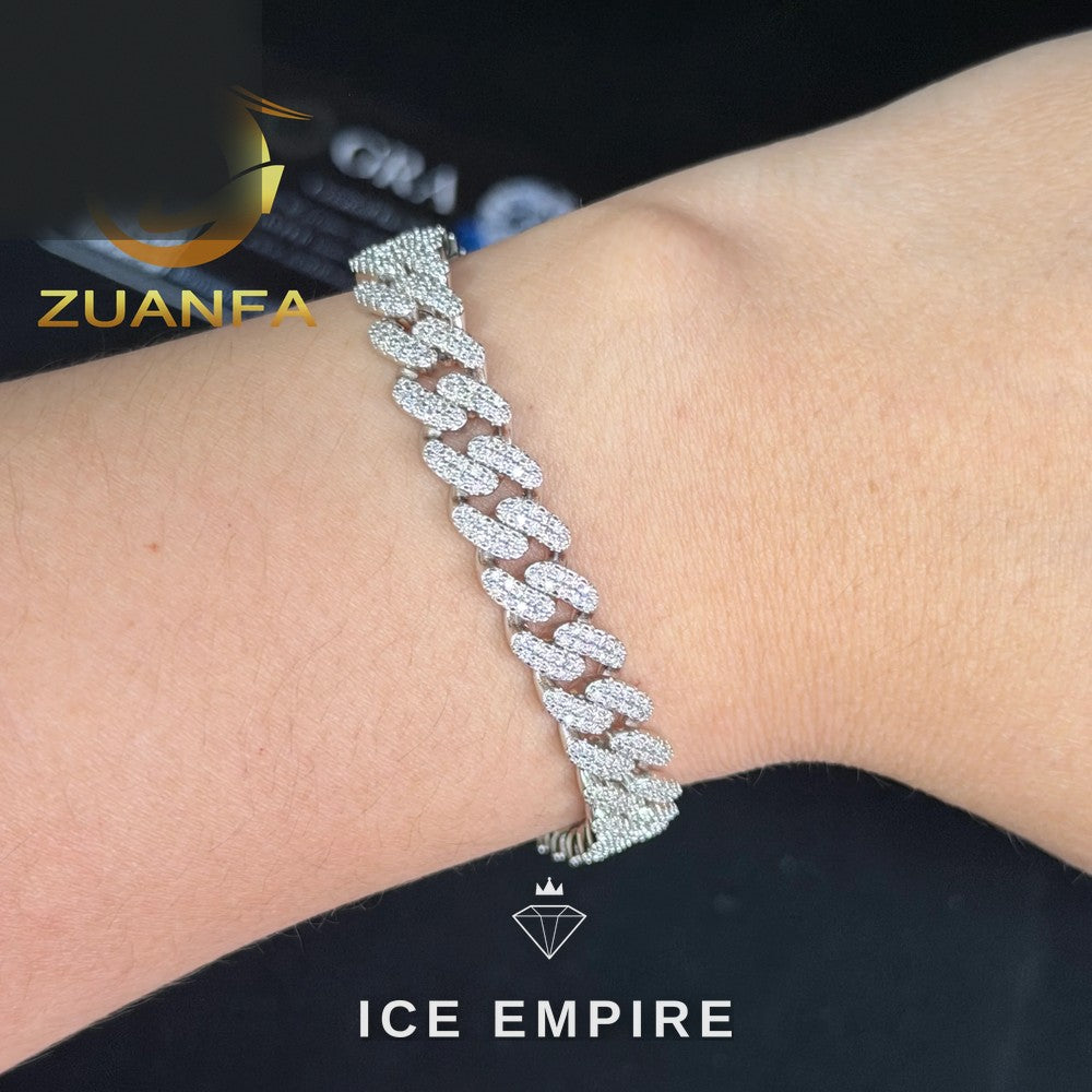 Iced Out 925 Silver Moissanite Cuban Chain