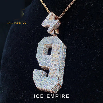 Iced Out Baguette 925 Silver Moissanite Pendant