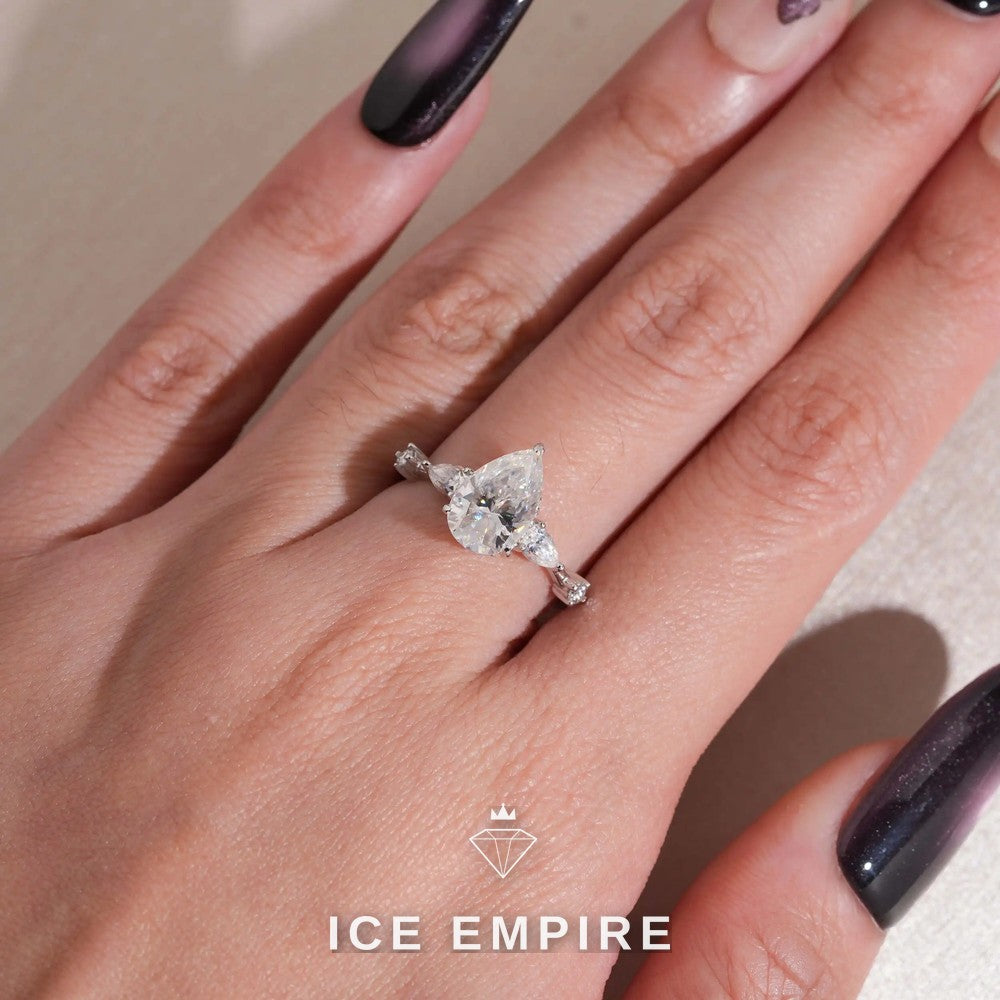 Iced Out 18K Gold Moissanite Wedding Band
