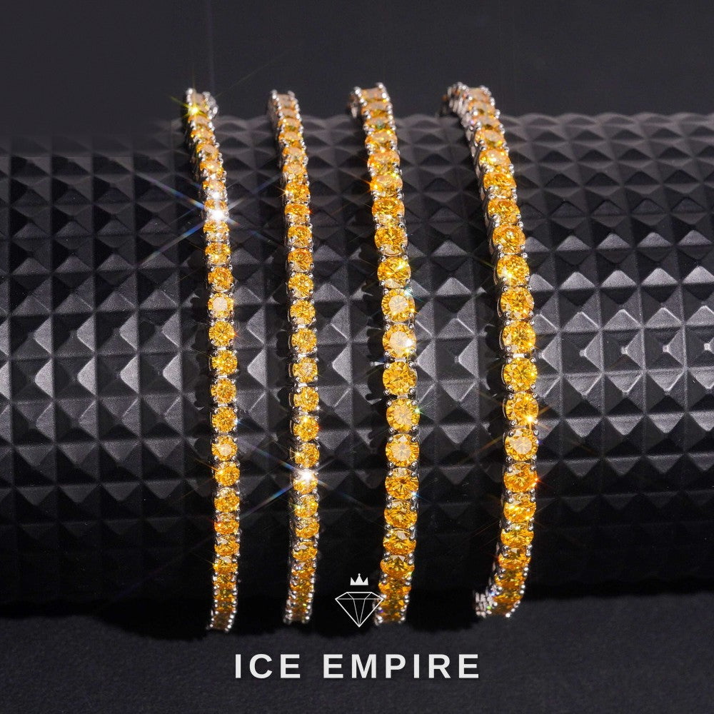 Iced Out Gold Plated Moissanite Tennis Bracelet