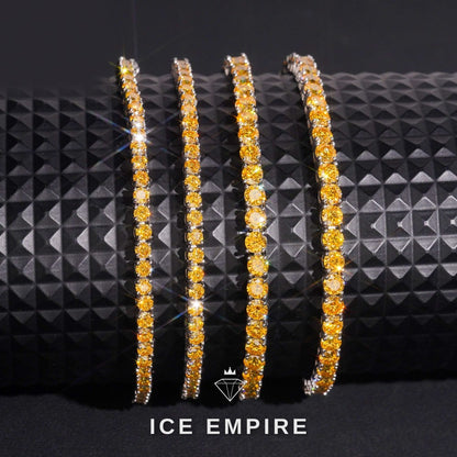 Iced Out Gold Plated Moissanite Tennis Bracelet