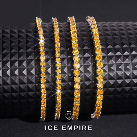 Iced Out Gold Plated Moissanite Tennis Bracelet
