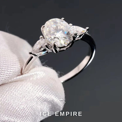 Iced Out 925 Silver Moissanite Engagement Ring