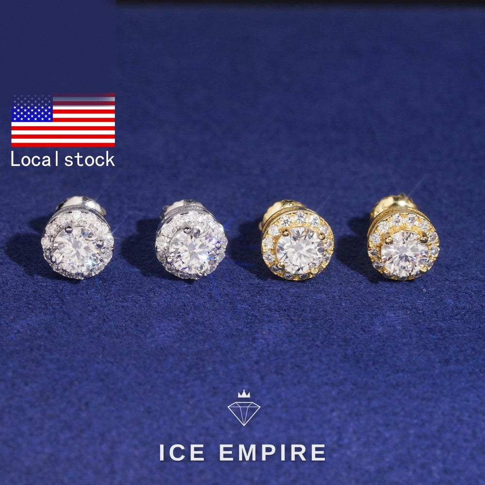 Iced Out 925 Silver Moissanite Earrings