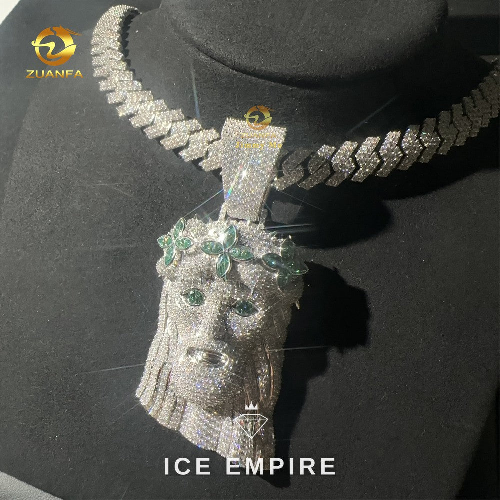 Iced Out 925 Silver Moissanite Cuban Chain
