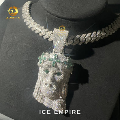 Iced Out 925 Silver Moissanite Cuban Chain