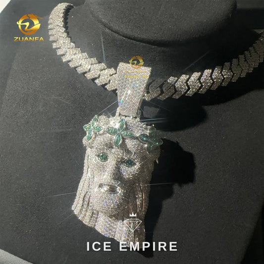 Iced Out 925 Silver Moissanite Cuban Chain