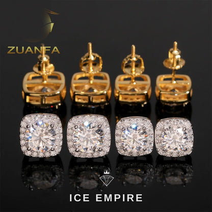 Iced Out Rose Gold Plated Moissanite Earrings