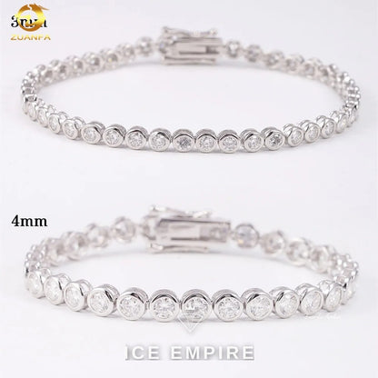 Iced Out 925 Silver Moissanite Tennis Chain