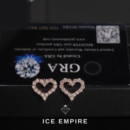 Iced Out Heart 925 Silver Moissanite Earrings