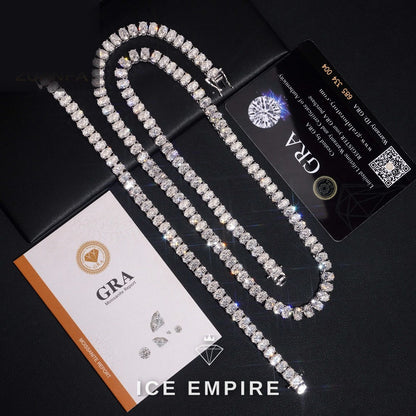 Iced Out 925 Silver Moissanite Tennis Chain