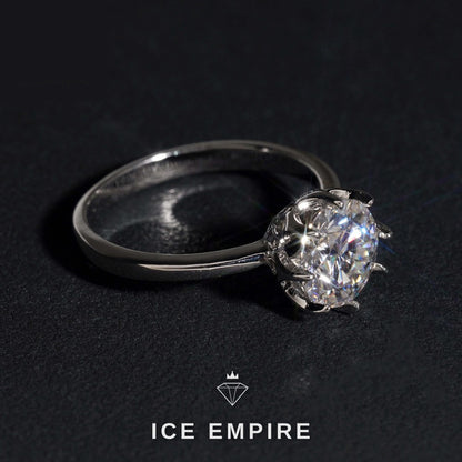 Iced Out 925 Silver Moissanite Engagement Ring