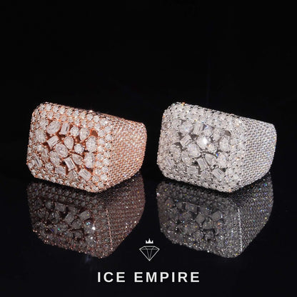Iced Out Baguette 925 Silver Moissanite Ring