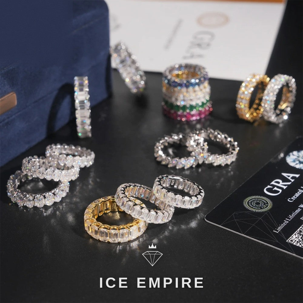 Iced Out Gold Plated Moissanite Engagement Ring